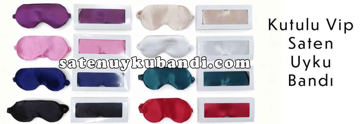 vip kutulu saten uyku göz bandı